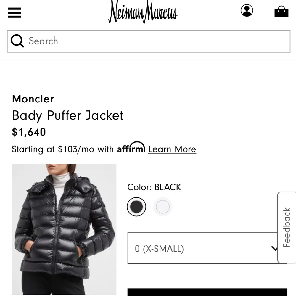 Moncler puffer jacket runs a little small